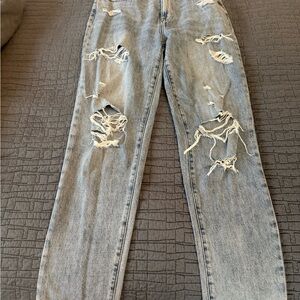 Pistola Ripped Straight Leg Jeans in Light Blue